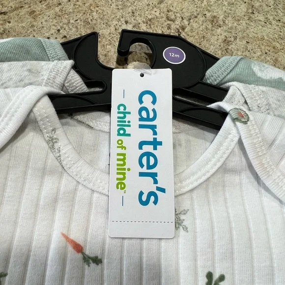 NWT Carter's Child of Mine Baby Unisex Bodysuits, 3-Pack, 12m - Picture 12 of 12